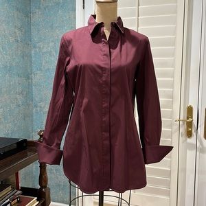 Lafayette 148 elegant long sleeve cuffed blouse